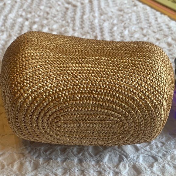 Vintage Brass Handle Mini Straw Bag - Picture 5 of 16
